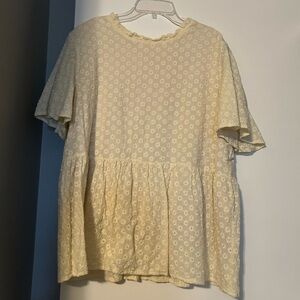 Cream Floral Women's Top